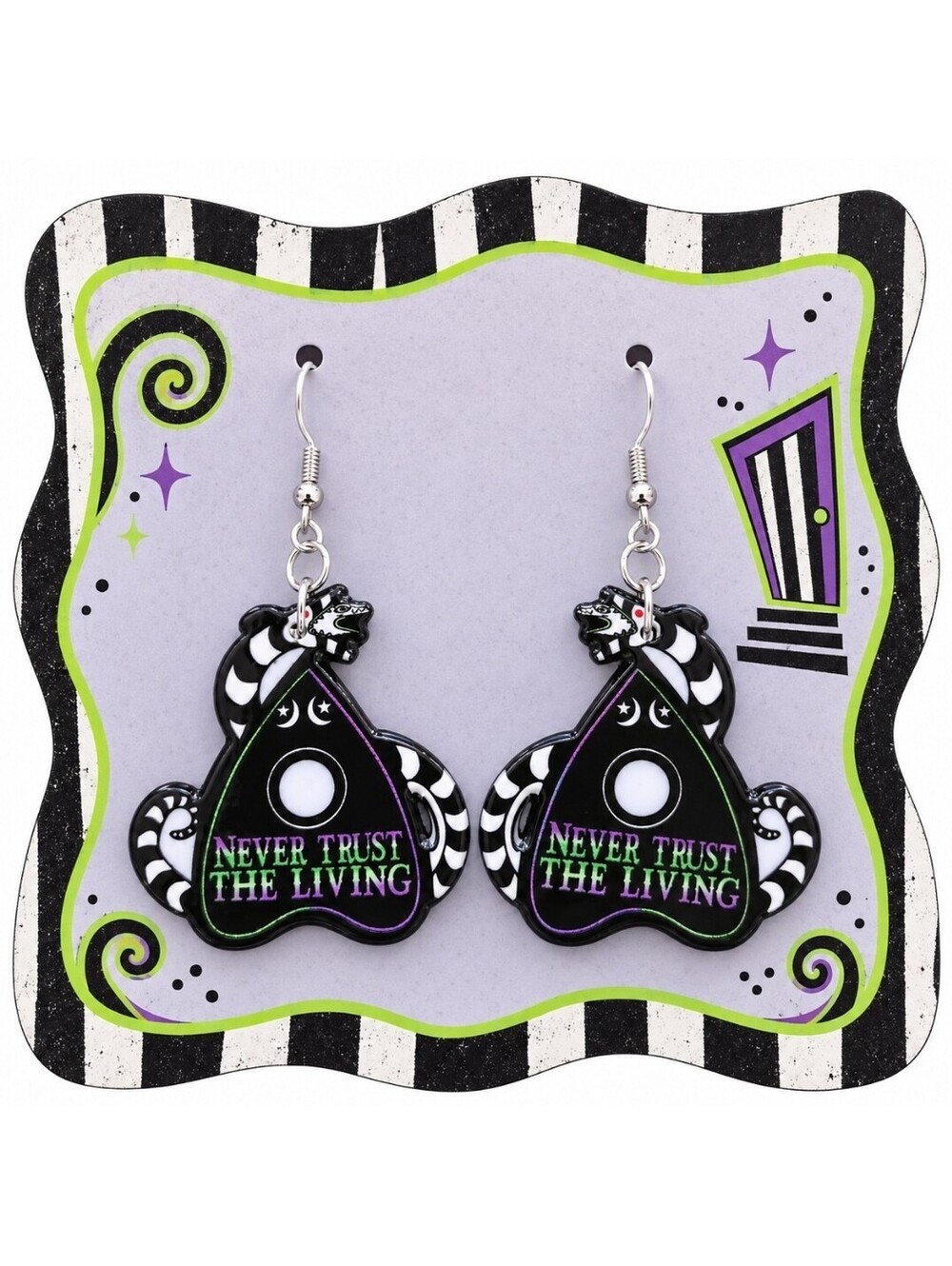 Beetlejuice Sandworm Never Trust The Living Halloween Fall Earrings